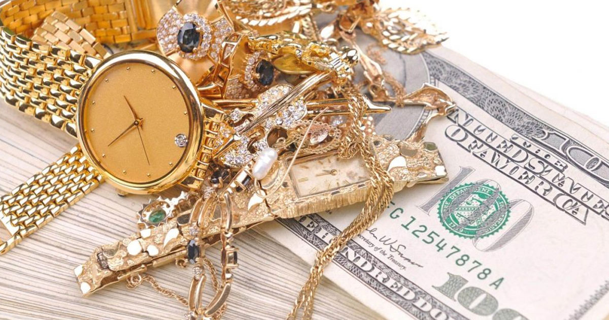 valuables, gold watch, diamonds, cash